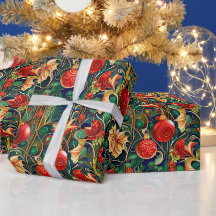 Noël Art Nouveau Vintage Floral Ton Sur Ton