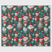 Papier Cadeau Noël Art Nouveau Vintage | Papier d'enrobage (Plat)