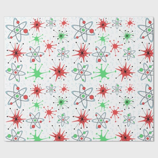 Papier Cadeau Noël atomique rétro (Plat)