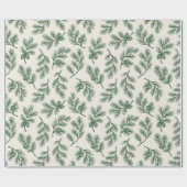 Papier Cadeau Noël au cône de pin botanique (Plat)