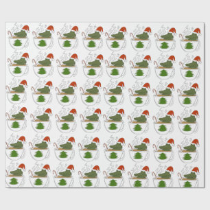 Papier Cadeau Noël au crocodile