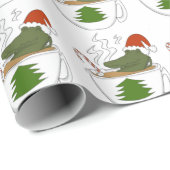 Papier Cadeau Noël au crocodile  (Coin rond)