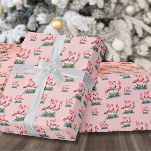 Papier Cadeau Noël au Flamant Tropical