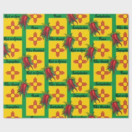 Papier Cadeau Noël au Nouveau-Mexique Odeurs Le Chili Enchiladas (Plat)