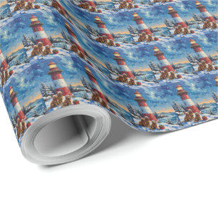 Papier Cadeau Noël au phare de Terre-Neuve