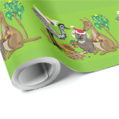 Papier Cadeau Noël australien père Noël koala (Coin rond)