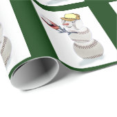 Papier Cadeau Noël aux amateurs de baseball (Coin rond)