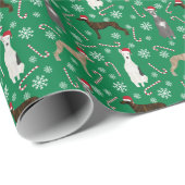 Papier Cadeau Noël aux Chiens de Whippet (Coin rond)