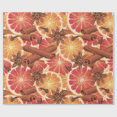 Papier Cadeau Noël aux épices orange (Plat)