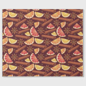 Papier Cadeau Noël aux épices orange (Plat)