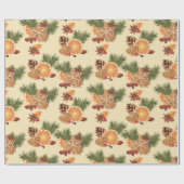 Papier Cadeau Noël aux épices orange (Plat)