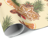 Papier Cadeau Noël aux épices orange (Coin rond)