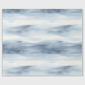 Papier Cadeau Noël aux flocons blancs bleus (Plat)