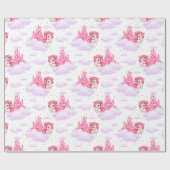 Papier Cadeau Noël aux licornes mignons (Plat)