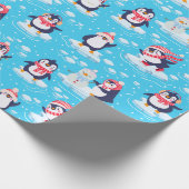 Papier Cadeau Noël aux mignons pingouins (Coin)