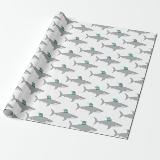Papier Cadeau Noël aux requins (Déroulé)