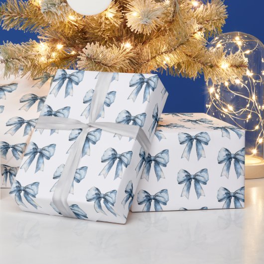 Papier Cadeau Noël aux Rubans Bleus (Vacances)