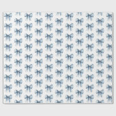 Papier Cadeau Noël aux Rubans Bleus (Plat)