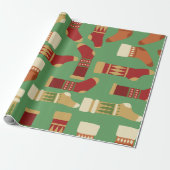 Papier Cadeau Noël avec Arrière - plan vert (Déroulé)