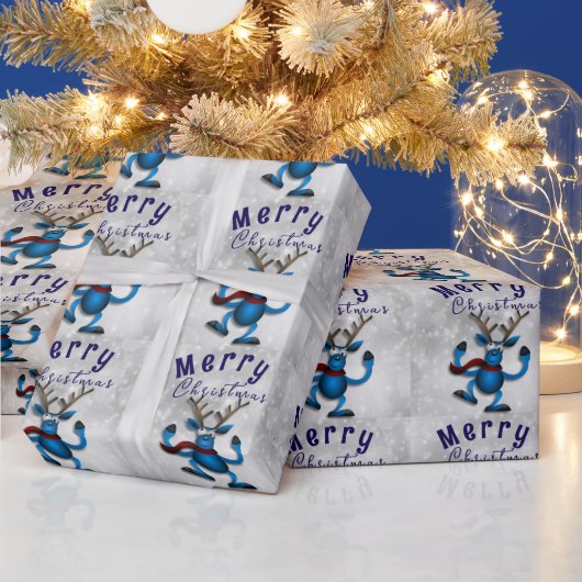 Papier Cadeau Noël avec bleu (Vacances)