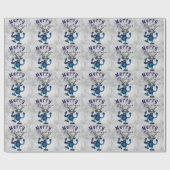 Papier Cadeau Noël avec bleu (Plat)