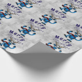 Papier Cadeau Noël avec bleu (Coin)
