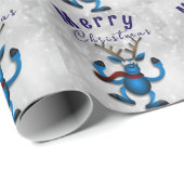 Papier Cadeau Noël avec bleu (Coin rond)