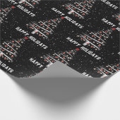 Papier Cadeau Noel Baseball et Chaussettes Rouges Arbre Envelopp (Coin)