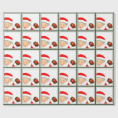 Papier Cadeau Noël Baseball Filles Vacances (Plat)