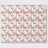 Papier Cadeau Noël Basket-ball Drôle (Plat)