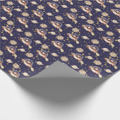Papier Cadeau Noël Bateau Spatial de Santa (Coin)