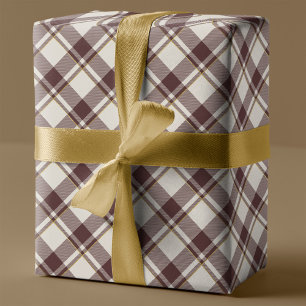 Papier Cadeau Noël beige et tatan rouge foncé