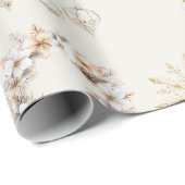papier cadeau Noël beige or (Coin rond)