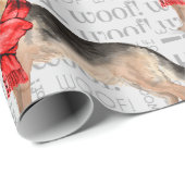 Papier Cadeau Noël berger allemand pour les Amoureux de les chie (Coin rond)