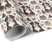 Papier Cadeau Noël Berner Puppy (Coin rond)
