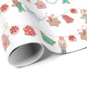 Papier Cadeau Noël biscuits écrase-noix (Coin rond)