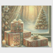 Papier Cadeau Noël blanc (Plat)