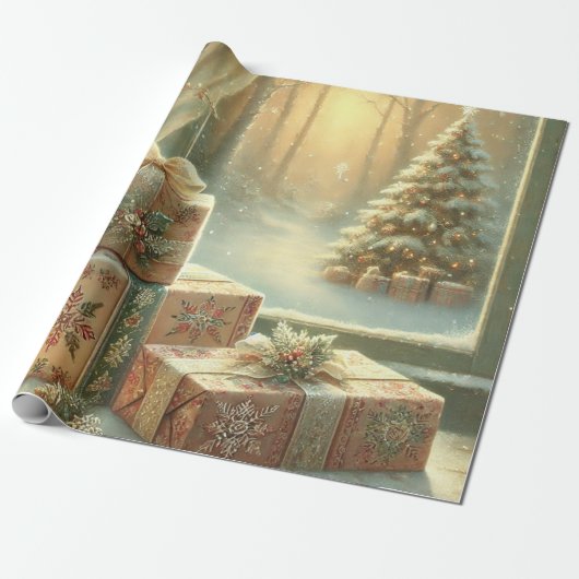 Papier Cadeau Noël blanc (Déroulé)