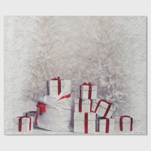 Papier Cadeau Noël blanc (Plat)