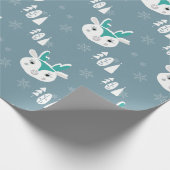 Papier Cadeau Noel Blanc Cute Reindee (Coin)