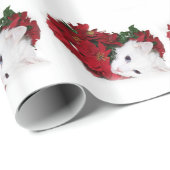 Papier Cadeau Noël blanc de chat (Coin rond)