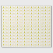 Papier Cadeau Noël blanc et or Arbres de Noël Motif de vacances (Plat)