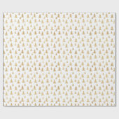 Papier Cadeau Noël blanc et or Parties scintillant Arbres de Noë (Plat)