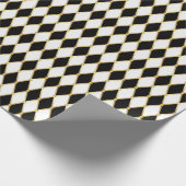 Papier Cadeau Noël blanc Noir Golden Arlequin (Coin)