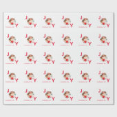 Papier Cadeau Noël blanc photo joie (Plat)