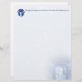 Papier cadeau Noël bleu (Devant / Derrière)