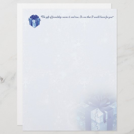 Papier cadeau Noël bleu (Devant / Derrière)