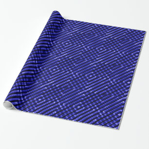 Papier Cadeau Noël bleu brillant motif Metallic