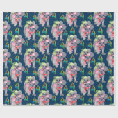 Papier Cadeau Noël bleu de la famille Koala (Plat)