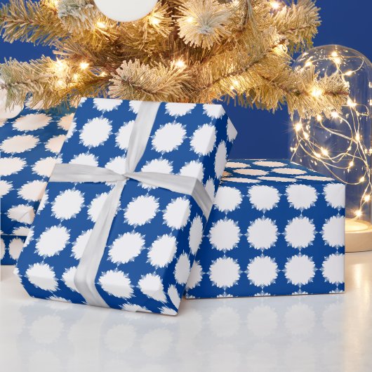 Papier Cadeau Noel bleu foncé et blanc (Vacances)